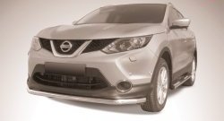 Одинарная защита переднего бампера из трубы диаметром 57 мм Slitkoff Nissan Qashqai 2 J11 дорестайлинг (2013-2019)