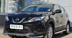 23 999 р. Защита переднего бампера (Ø42 мм с зубами, нержавейка) SLITKOFF Nissan Qashqai 2 J11 дорестайлинг (2013-2019)  с доставкой в г. Горно‑Алтайск. Увеличить фотографию 2