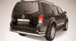 Двойная защита заднего бампера из трёх труб диаметром 76 и 42 мм Slitkoff Nissan Pathfinder R51 рестайлинг (2009-2014)