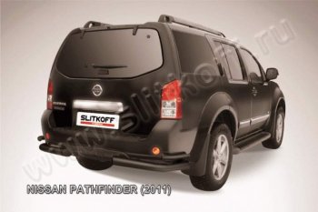 9 999 р. Уголки d76+d42 двойные Nissan Pathfinder R51 рестайлинг (2009-2014) (Цвет: серебристый)  с доставкой в г. Горно‑Алтайск. Увеличить фотографию 1