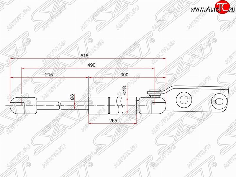 999 р. Правый газовый упор крышки багажника SAT Nissan Wingroad 2 Y11 дорестайлинг универсал (1999-2001)  с доставкой в г. Горно‑Алтайск