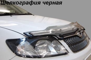 2 199 р. Дефлектор капота CA-Plastiс  Nissan AD  Y12 (2006-2016) дорестайлинг (Шелкография черная)  с доставкой в г. Горно‑Алтайск. Увеличить фотографию 2