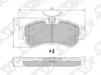 919 р. Колодки тормозные SAT (передние) Nissan Almera N16 седан дорестайлинг (2000-2003)  с доставкой в г. Горно‑Алтайск. Увеличить фотографию 1