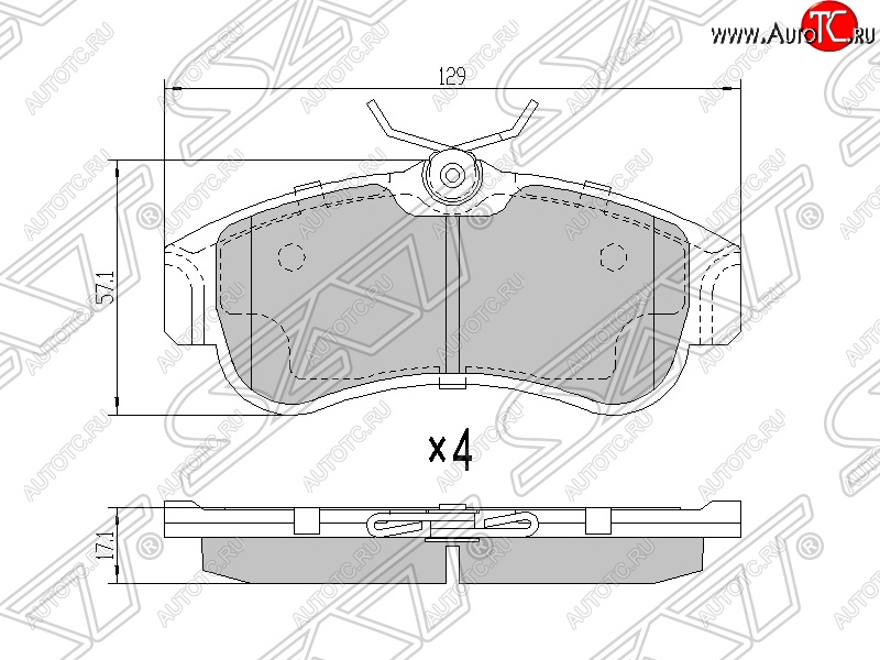 1 239 р. Колодки тормозные SAT (передние) Nissan Bluebird Sylphy седан G10 дорестайлинг (2000-2003)  с доставкой в г. Горно‑Алтайск