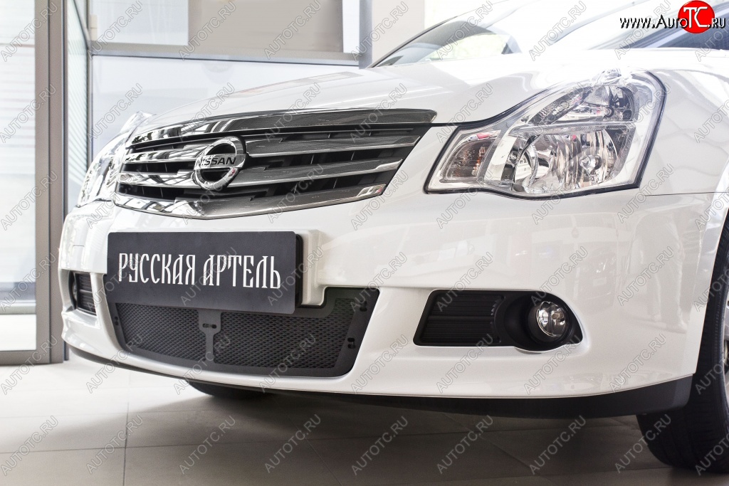 2 089 р. Защитная сетка решетки переднего бампера РА Nissan Almera G15 седан (2012-2019)  с доставкой в г. Горно‑Алтайск