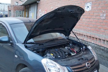 2 969 р. Упор капота MV-Tuning (одинарный) Nissan Almera G15 седан (2012-2019)  с доставкой в г. Горно‑Алтайск. Увеличить фотографию 3