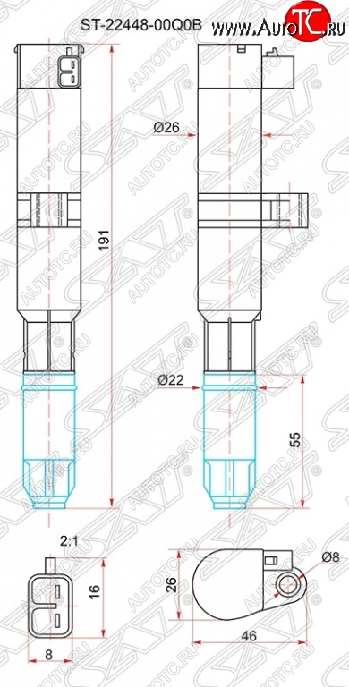 879 р. Катушка зажигания SAT  Nissan Almera  G15 (2012-2019) седан  с доставкой в г. Горно‑Алтайск