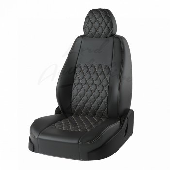 Чехлы для сидений (G11/G15) Lord Autofashion Турин Ромб (экокожа) Nissan Almera G15 седан (2012-2019)