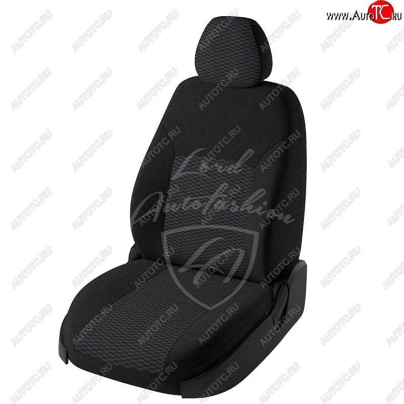 6 849 р. Чехлы для сидений Lord Autofashion Дублин (жаккард, раздельная спинка) Nissan Almera G15 седан (2012-2019) (Черный, вставка Прямоугольник черный)  с доставкой в г. Горно‑Алтайск