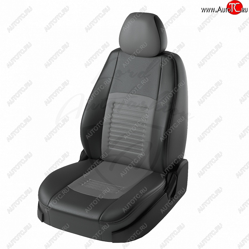 9 449 р. Чехлы для сидений Lord Autofashion Турин (экокожа) Nissan Almera G15 седан (2012-2019) (Черный, вставка серая)  с доставкой в г. Горно‑Алтайск