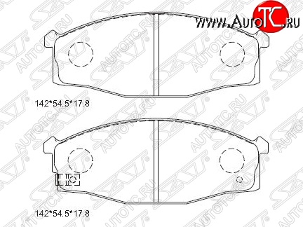 1 779 р. Колодки тормозные SAT (передние)  Nissan Atlas  F23 (1992-2007) правый руль рестайлинг  с доставкой в г. Горно‑Алтайск