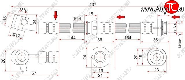 869 р. Тормозной шланг SAT (левый)  Nissan Avenir - Primera ( 1 седан,  седан,  2 седан,  2 универсал)  с доставкой в г. Горно‑Алтайск