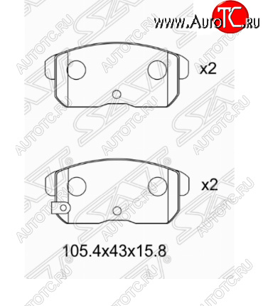 969 р. Комплект задних тормозных колодок SAT  Nissan Bluebird  седан - Sunny  B15  с доставкой в г. Горно‑Алтайск