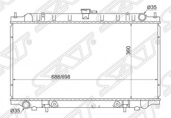 Радиатор двигателя (пластинчатый, МКПП/АКПП) SAT Nissan Primera седан P11 дорестайлинг (1995-2000)