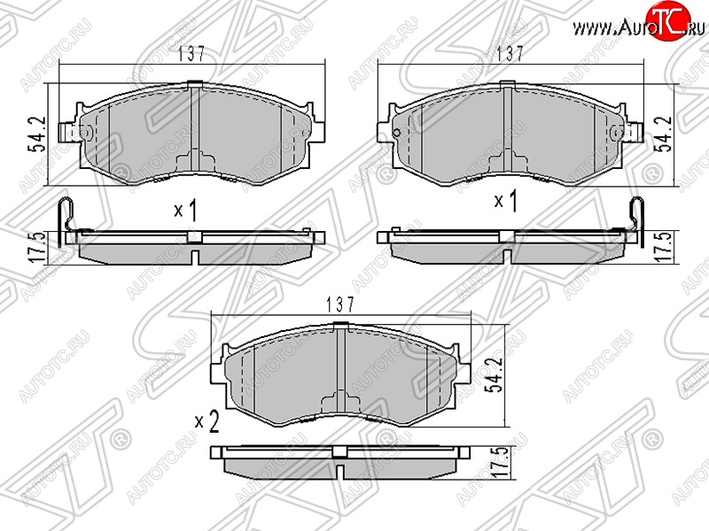 1 349 р. Колодки тормозные SAT (передние)  Nissan Bluebird  седан - Sunny  B15  с доставкой в г. Горно‑Алтайск