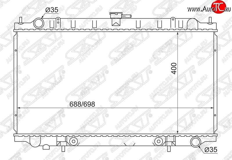 7 249 р. Радиатор двигателя (пластинчатый, 2.0-3.5, МКПП/АКПП) SAT Nissan Maxima A32 (1994-2000)  с доставкой в г. Горно‑Алтайск