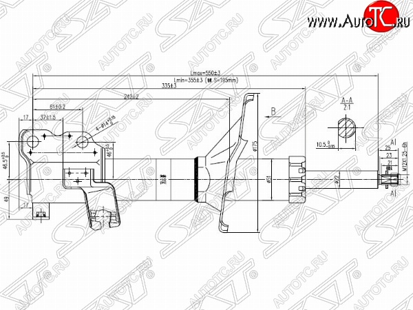 3 799 р. Правый амортизатор передний SAT Nissan Rnessa (1997-2001)  с доставкой в г. Горно‑Алтайск