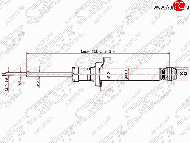 2 699 р. Амортизатор задний SAT (установка на левую или правую сторону) Nissan Cefiro A32 (1994-1998)  с доставкой в г. Горно‑Алтайск