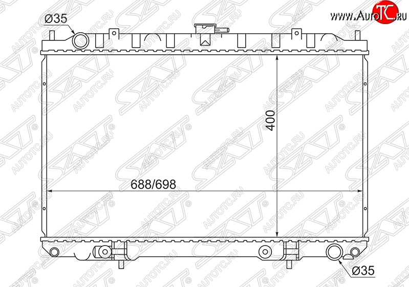 9 399 р. Радиатор двигателя (пластинчатый, 2.0/3.0, МКПП/АКПП) SAT Nissan Maxima A33 дорестайлинг (2000-2003)  с доставкой в г. Горно‑Алтайск