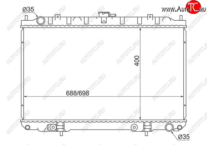 7 449 р. Радиатор двигателя (пластинчатый, 2.0/3.0, МКПП/АКПП) SAT Nissan Maxima A33 дорестайлинг (2000-2003)  с доставкой в г. Горно‑Алтайск