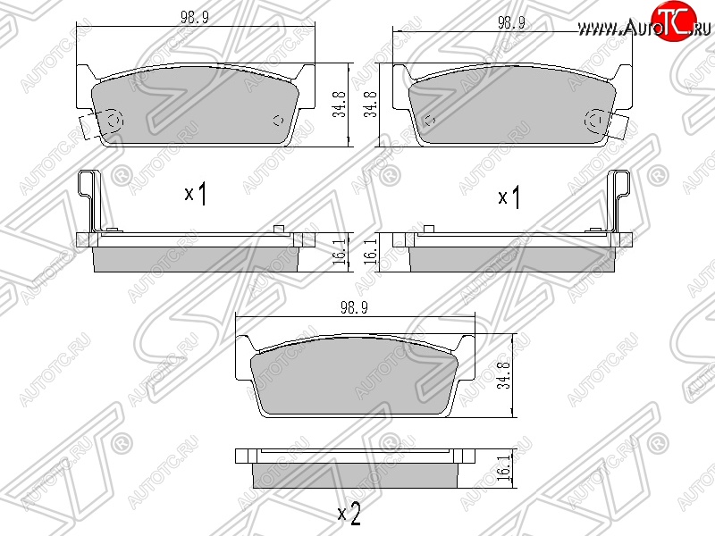 879 р. Колодки тормозные SAT (задние)  Nissan Cedric - Skyline ( R32,  R33)  с доставкой в г. Горно‑Алтайск