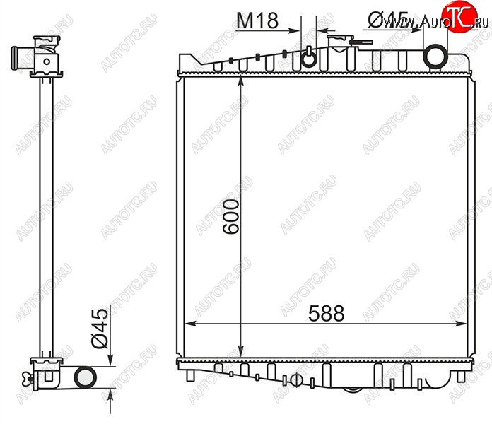 12 699 р. Радиатор двигателя (пластинчатый, FE6E, МКПП) SAT Nissan Condor (1990-2005)  с доставкой в г. Горно‑Алтайск