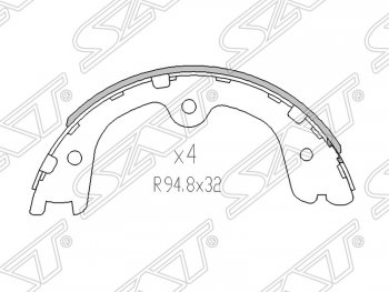 1 439 р. Колодки тормозные SAT (задние)  Nissan Frontier  2 - Pathfinder  R51  с доставкой в г. Горно‑Алтайск. Увеличить фотографию 1