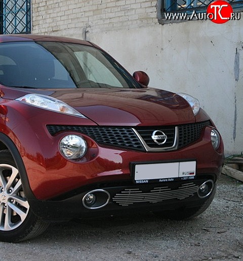 5 246 р. Декоративная вставка воздухозаборника Souz-96 нержавеющая сталь Nissan Juke 1 YF15 дорестайлинг (2010-2014) (Хром 16 мм)  с доставкой в г. Горно‑Алтайск