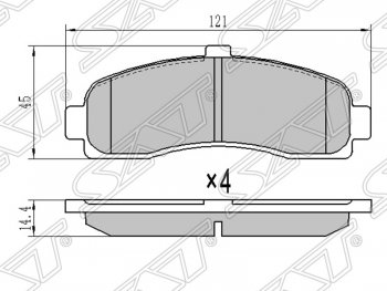 Колодки тормозные SAT (передние) Nissan Micra K11 5 дв. рестайлинг (2000-2003)