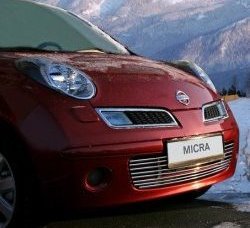 Декоративная вставка воздухозаборника Novline Nissan Micra K12 5 дв. 2-ой рестайлинг (2007-2010)