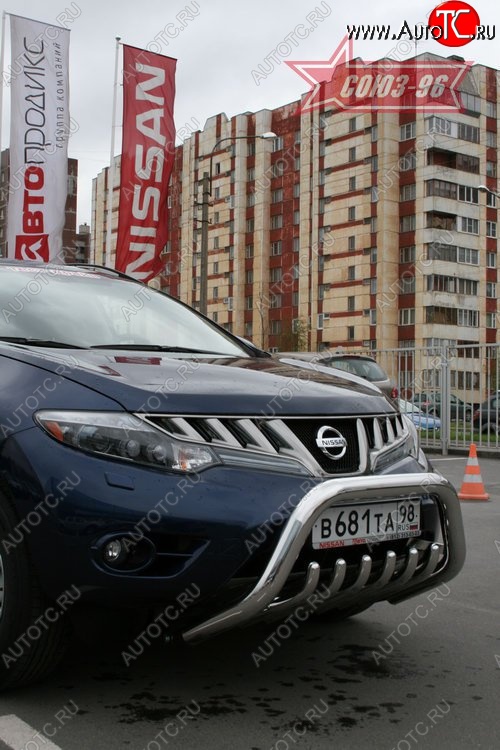 20 654 р. Защита переднего бампера Souz-96 (d76) Nissan Murano 2 Z51 дорестайлинг (2008-2011)  с доставкой в г. Горно‑Алтайск