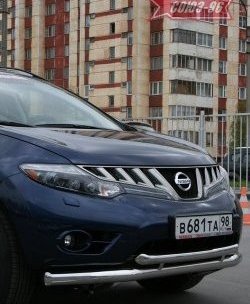 Защита переднего бампера двойная Souz-96 (d76/60) Nissan Murano 2 Z51 дорестайлинг (2008-2011)