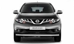 Одинарная защита переднего бампера диаметром 63 мм Petroil Tuning Nissan Murano 2 Z51 дорестайлинг (2008-2011)