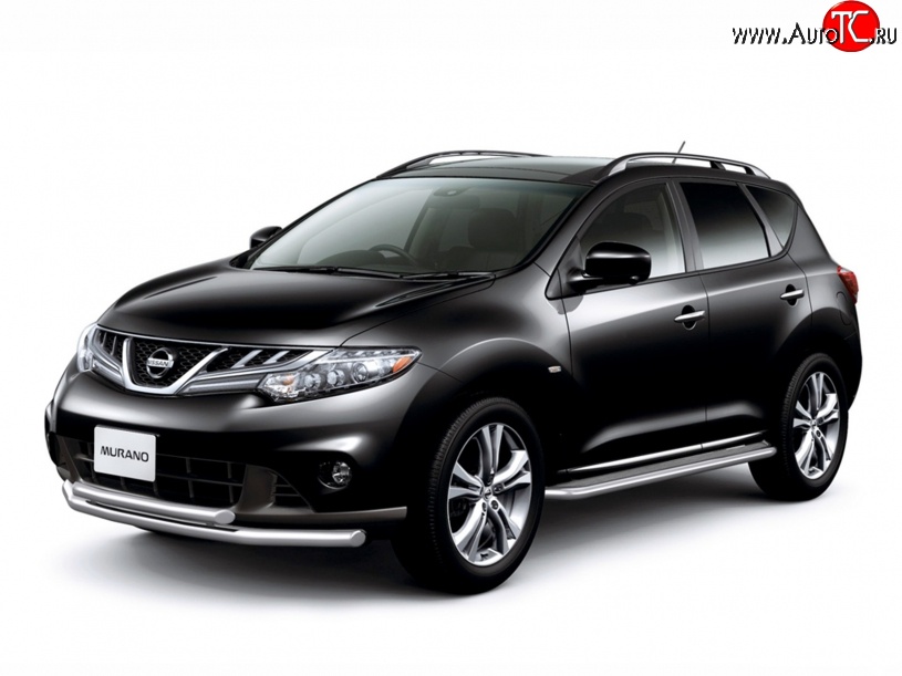 10 899 р. Широкая защита порогов Petroil Tuning Nissan Murano 2 Z51 рестайлинг (2010-2016)  с доставкой в г. Горно‑Алтайск