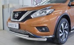 19 999 р. Защита переднего бампера (2 трубыØ63 и 42 мм, нержавейка) SLITKOFF  Nissan Murano  3 Z52 (2015-2022) дорестайлинг  с доставкой в г. Горно‑Алтайск. Увеличить фотографию 4