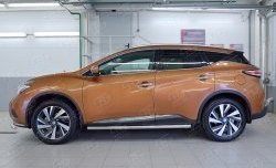 21 999 р. Защита порогов из круглой трубы диаметром 63 мм SLITKOFF Nissan Murano 3 Z52 дорестайлинг (2015-2022)  с доставкой в г. Горно‑Алтайск. Увеличить фотографию 2