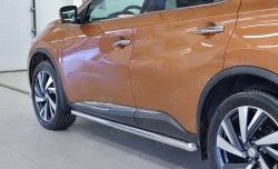 21 999 р. Защита порогов из круглой трубы диаметром 63 мм SLITKOFF Nissan Murano 3 Z52 дорестайлинг (2015-2022)  с доставкой в г. Горно‑Алтайск. Увеличить фотографию 3