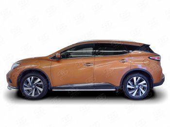 38 999 р. Широкая защита порогов с трубой диаметром 42 мм SLITKOFF v3 Nissan Murano 3 Z52 дорестайлинг (2015-2022)  с доставкой в г. Горно‑Алтайск. Увеличить фотографию 2