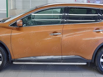 38 999 р. Широкая защита порогов с трубой диаметром 42 мм SLITKOFF v3 Nissan Murano 3 Z52 дорестайлинг (2015-2022)  с доставкой в г. Горно‑Алтайск. Увеличить фотографию 3