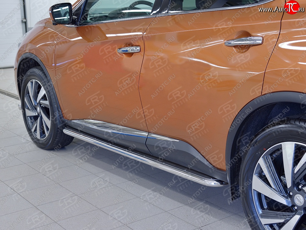 38 999 р. Широкая защита порогов с трубой диаметром 42 мм SLITKOFF v3 Nissan Murano 3 Z52 дорестайлинг (2015-2022)  с доставкой в г. Горно‑Алтайск