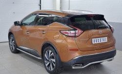 17 699 р. Защита заднего бампера (Ø42 мм волна, нержавейка) SLITKOFF Nissan Murano 3 Z52 дорестайлинг (2015-2022)  с доставкой в г. Горно‑Алтайск. Увеличить фотографию 2