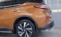 17 699 р. Защита заднего бампера (Ø42 мм волна, нержавейка) SLITKOFF Nissan Murano 3 Z52 дорестайлинг (2015-2022)  с доставкой в г. Горно‑Алтайск. Увеличить фотографию 3