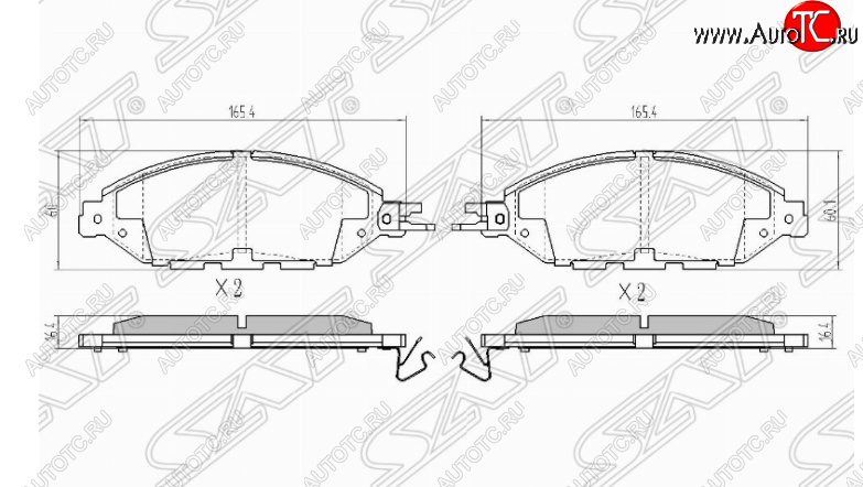 1 839 р. Комплект передних тормозных колодок SAT Nissan Pathfinder R52 дорестайлинг (2012-2017)  с доставкой в г. Горно‑Алтайск