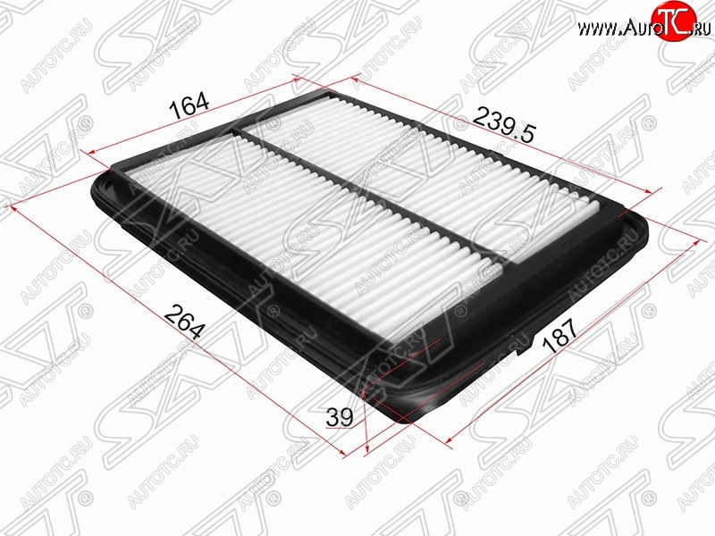 359 р. Фильтр воздушный двигателя SAT (264х187х39 mm)  Nissan Navara  2 D40 (2004-2016) дорестайлинг, рестайлинг  с доставкой в г. Горно‑Алтайск