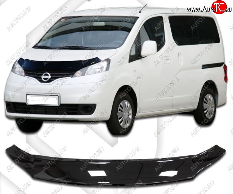 1 999 р. Дефлектор капота CA-Plastiс Nissan NV200 Euro (2009-2024) (Classic черный, Без надписи)  с доставкой в г. Горно‑Алтайск