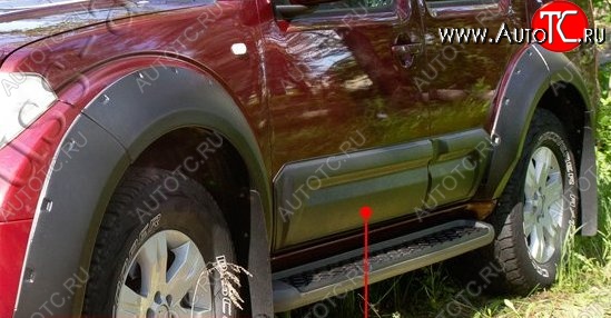 22 999 р. Расширители арок с широкими молдингами дверей RA (комплект) Nissan Pathfinder R51 дорестайлинг (2004-2007) (Поверхность глянец (под окраску), Неокрашенные)  с доставкой в г. Горно‑Алтайск