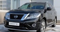 15 999 р. Одинарная защита переднего бампера диаметром 63 мм SLITKOFF  Nissan Pathfinder  R52 (2012-2017) дорестайлинг  с доставкой в г. Горно‑Алтайск. Увеличить фотографию 2