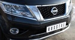 15 999 р. Одинарная защита переднего бампера диаметром 63 мм SLITKOFF  Nissan Pathfinder  R52 (2012-2017) дорестайлинг  с доставкой в г. Горно‑Алтайск. Увеличить фотографию 3