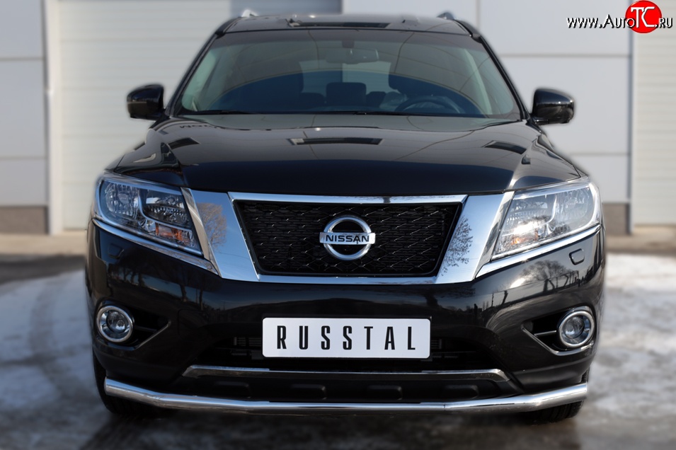 15 999 р. Одинарная защита переднего бампера диаметром 63 мм SLITKOFF  Nissan Pathfinder  R52 (2012-2017) дорестайлинг  с доставкой в г. Горно‑Алтайск