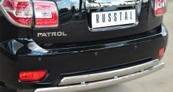 27 999 р. Защита заднего бампера (2 трубы Ø76х42 мм, нержавейка) Russtal Nissan Patrol 6 Y62 рестайлинг (2014-2017)  с доставкой в г. Горно‑Алтайск. Увеличить фотографию 2